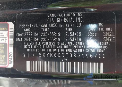 2024 Kia Sportage X-Line from USA, damaged, VIN 5XYK6CDF3RG196711